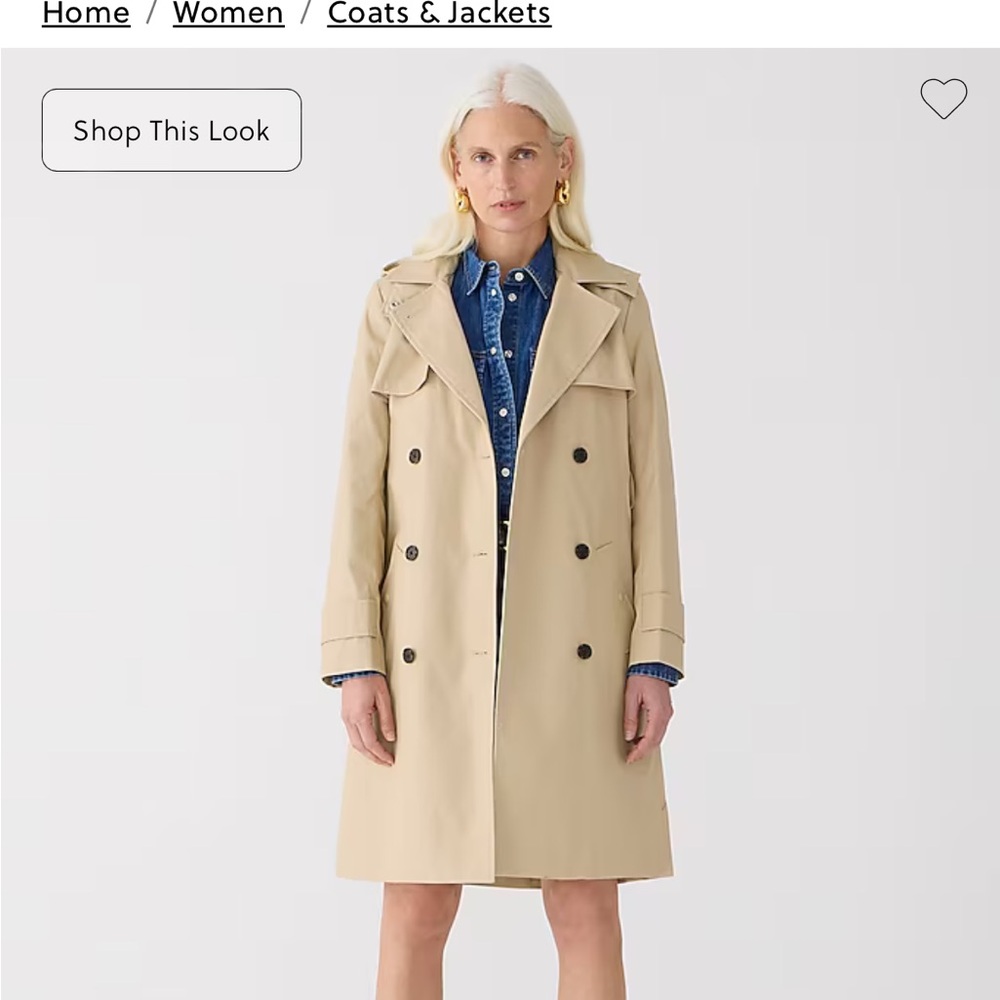 Jcrew Icon Trench coat petite size 12 NWT